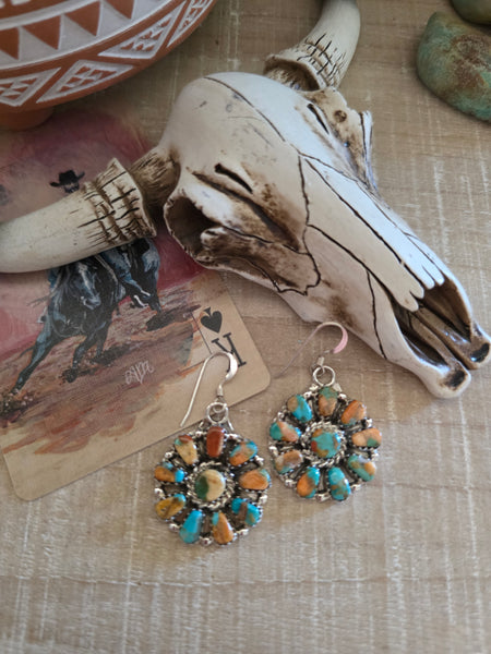 JASON BENALLY CLUSTER MIXED STONE EARRINGS