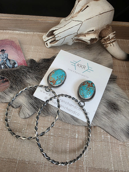 ELOUISE KEE NAVAJO TURQUOISE HOOP
