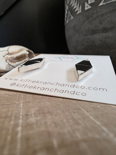 ANDREW ENRICO WHITE BUFFALO STUD EARRINGS
