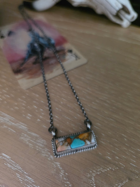 THE MIXED STONE LITTLE BAR NECKLACE