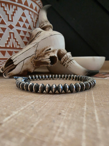 STERLING SILVER SAUCER NAVAJO PEARL BRACELET