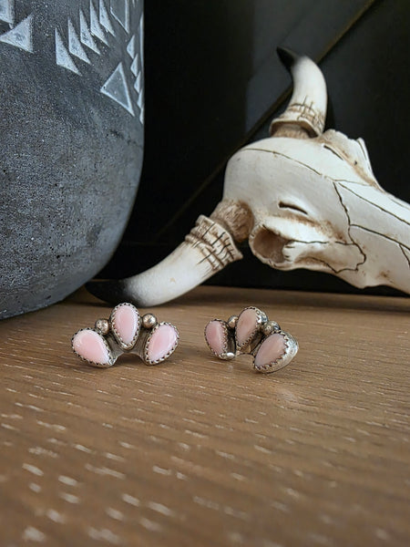 MAXINE RAMIREZ PINK CONCH TRINITY EARRINGS