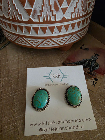 DREAMA YAZZIE KINGMAN TURQUOISE STUDS