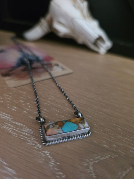 THE MIXED STONE LITTLE BAR NECKLACE
