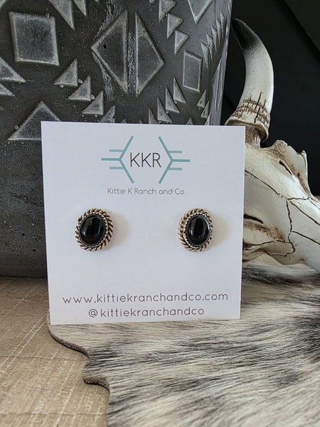 ROBINSON MARTIN ONYX STUD EARRINGS