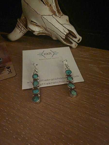 MAXINE RAMIREZ BROWN FOUR STONE DANGLE EARRINGS