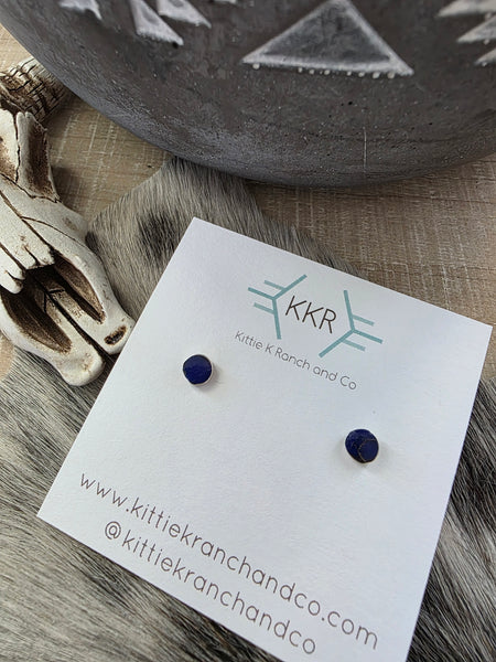 CELENA ROSETTA LAPIS STUD EARRINGS