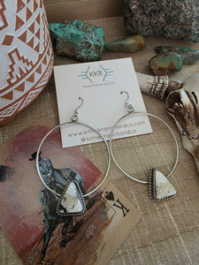 ELOUISE KEE WHITE BUFFALO HOOP EARRINGS