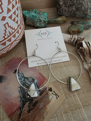 ELOUISE KEE WHITE BUFFALO HOOP EARRINGS