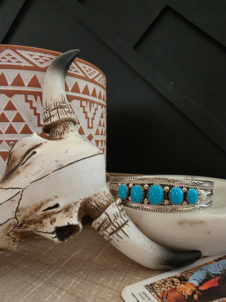 BETTY BEGAYE FIVE STONE TURQUOISE CUFF
