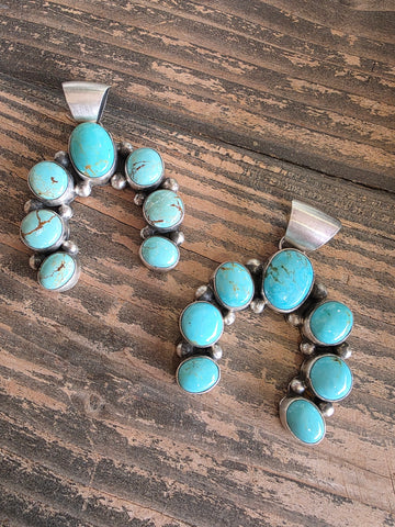 AUGUSTINE LARGO KINGMAN TURQUOISE NAJA PENDANT
