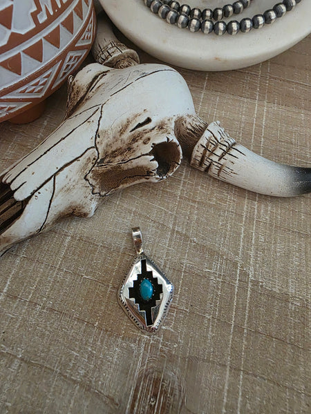 FELIX PERRY TURQUOISE SHADOW BOX PENDANT