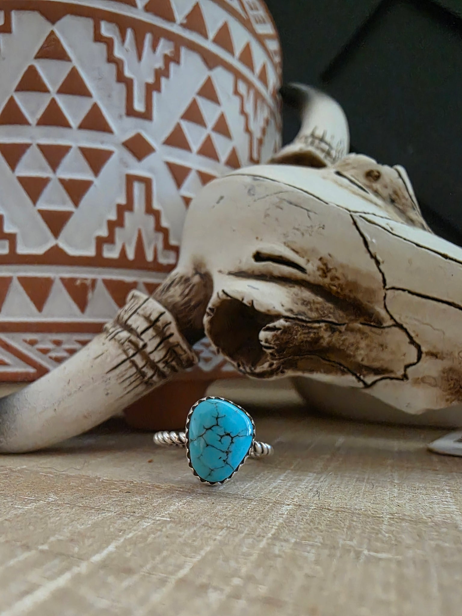 ELLA COWBOY TWISTED TURQUOISE RING