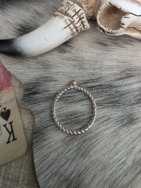 ADRIAN YAZZIE TWISTED WIRE CORAL RING