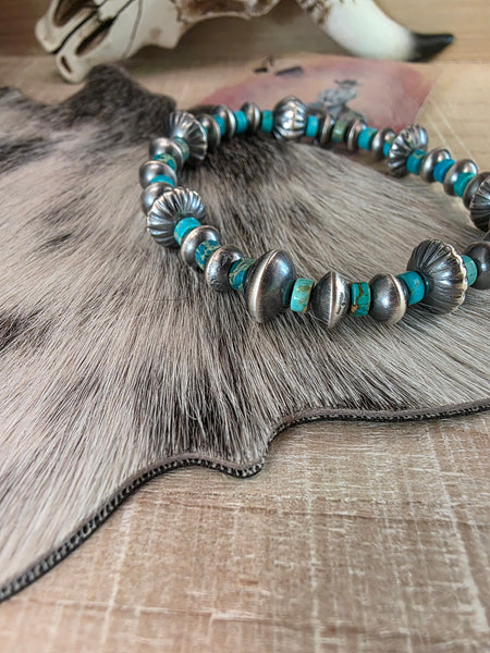 TONISHA HALEY HANDMADE NAVAJO PEARL AND TURQUOISE BRACELET