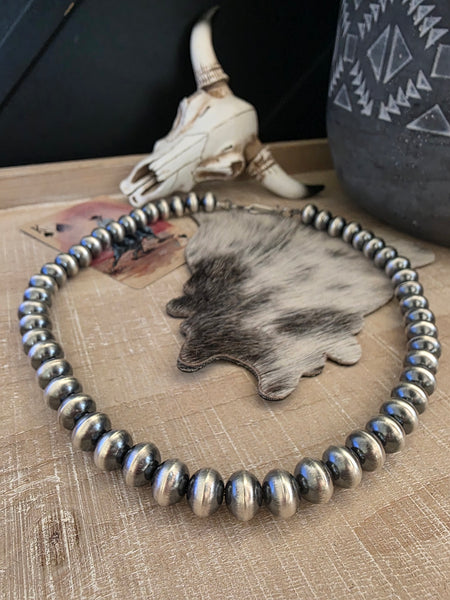 TONISHA HALEY STERLING SILVER 11 MM HANDMADE NAVAJO PEARLS
