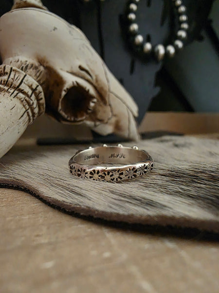 MURRAY HANNAWEEKA STERLING SILVER AND CORAL BAND
