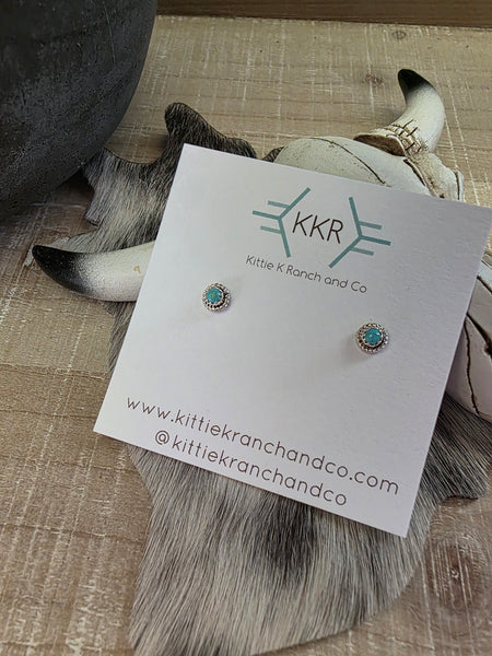 ALICE JOHNSON SLEEPING BEAUTY TURQUOISE STUDS