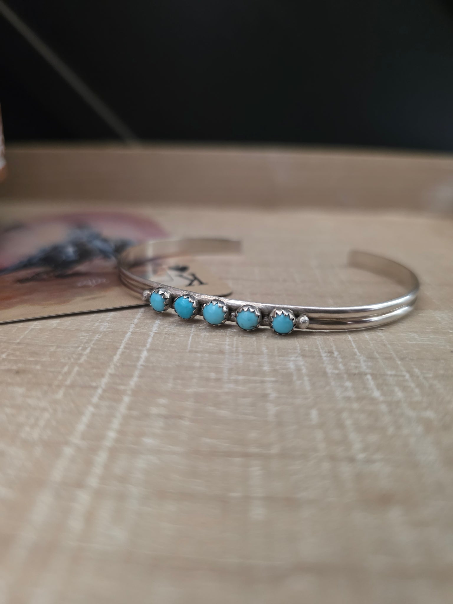 GENEVIEVE SHERMAN FIVE DOT TURQUOISE CUFF