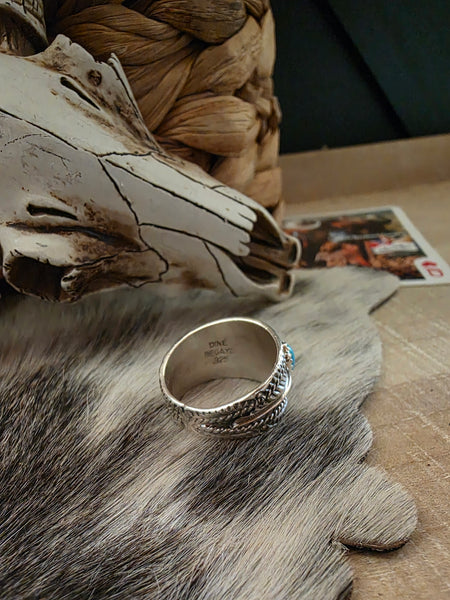 BETTY BEGAY THREE TURQUOISE STONE BAND