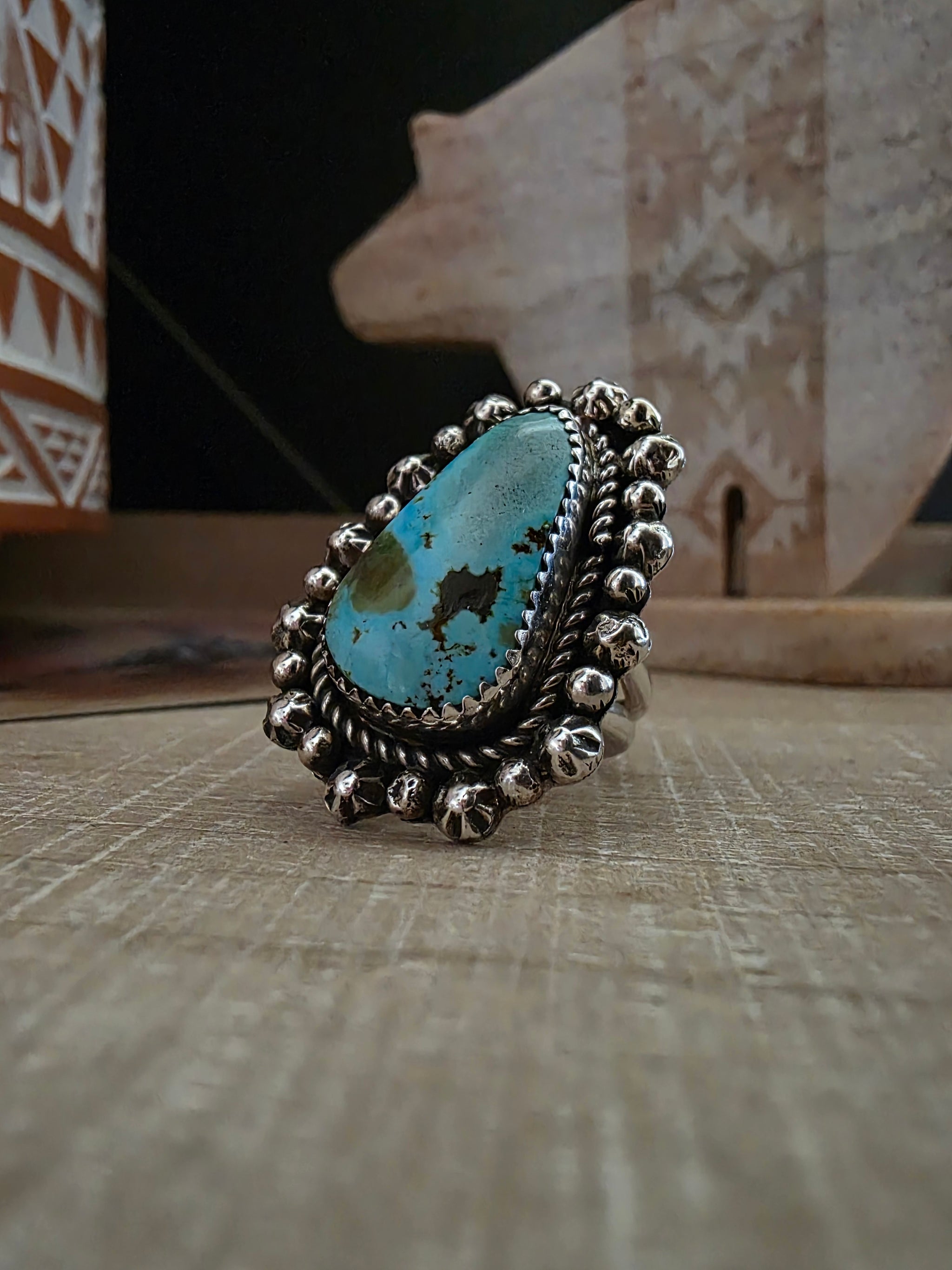 DAVID MORRIS BEAD BORDER TURQUOISE RING – Kittie K Ranch and Co