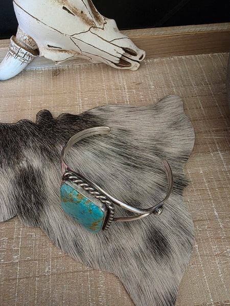 THE AUGUSTINE LARGO SQUARE KINGMAN TURQUOISE CUFF