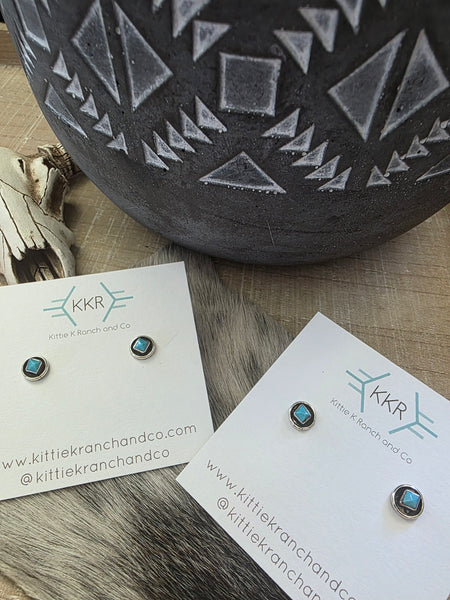 FRED CACHINI ZUNI TURQUOISE STUDS
