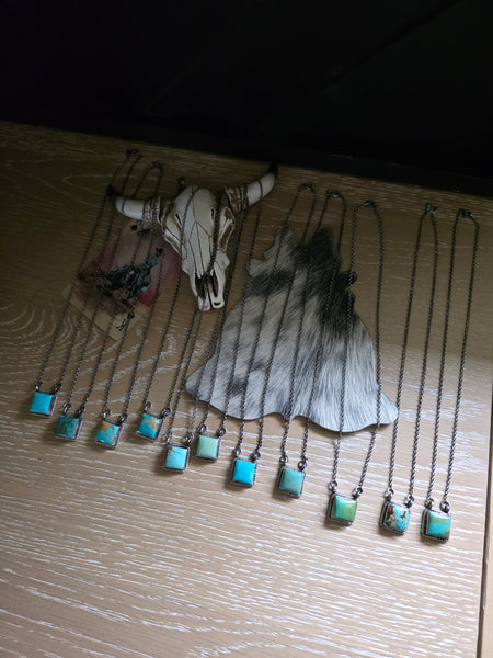 THE DIXON LITTLE TURQUOISE SQUARE NECKLACE