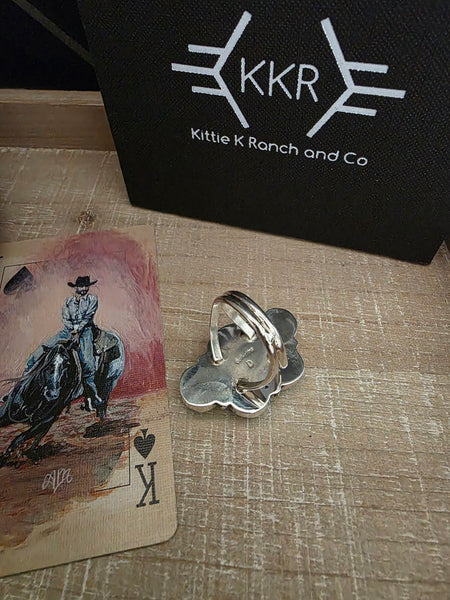 RITA DAWES HALF CLUSTER TURQUOISE RING