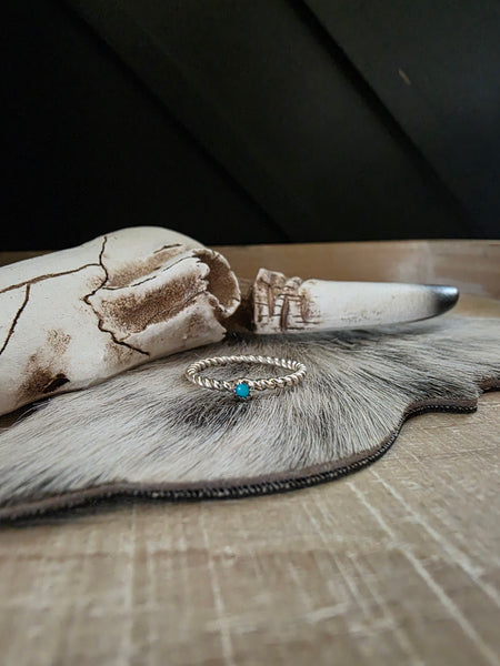 ADRIAN YAZZIE TWISTED WIRE TURQUOISE RING