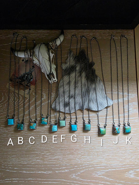 THE DIXON LITTLE TURQUOISE SQUARE NECKLACE