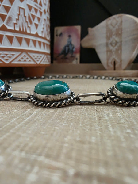 AUGUSTINE LARGO FIVE KINGMAN TURQUOISE STONE CHOKER NECKLACE