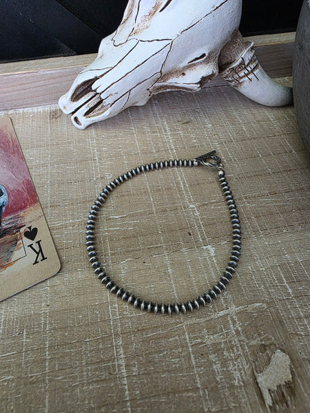 3 MM STERLING SILVER SAUCER NAVAJO PEARL BRACELET