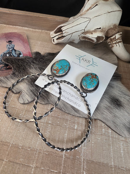ELOUISE KEE NAVAJO TURQUOISE HOOP