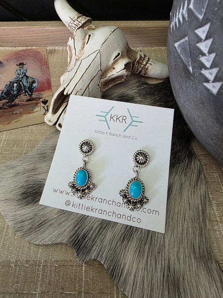 LUCINDA LINKIN TURQUOISE DANGLE EARRING