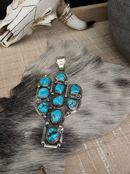 DAVID MORRIS TURQUOISE CACTUS PENDANT