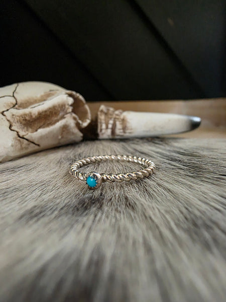 ADRIAN YAZZIE TWISTED WIRE TURQUOISE RING