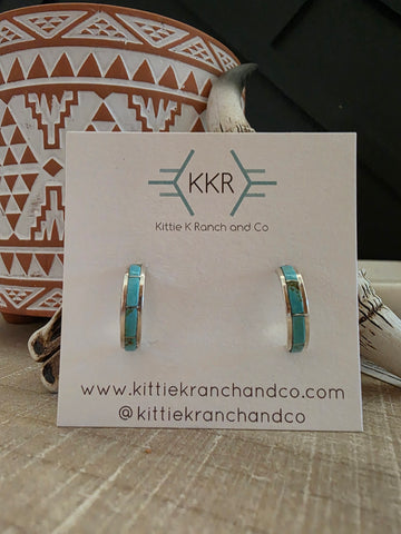 CLARESSA KYLESTEWA TURQUOISE HOOP EARRINGS