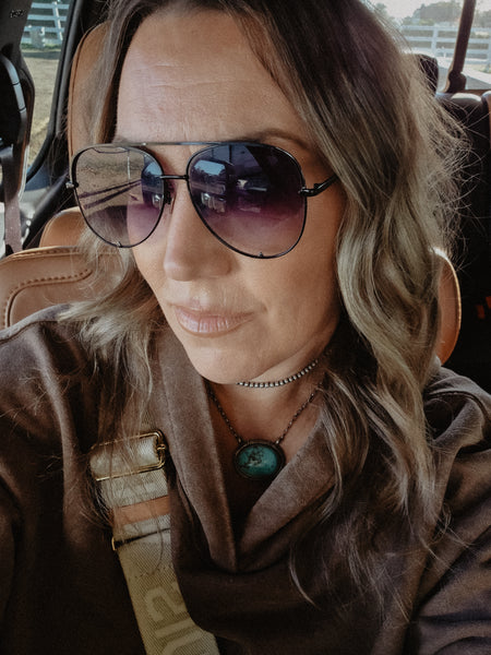 ALFRED MARTINEZ  OVAL #8 TURQUOISE BAR NECKLACE