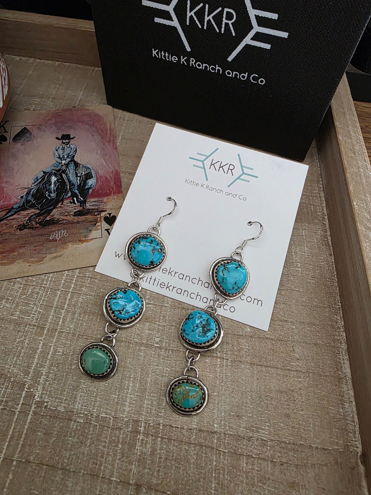 ALICE JOHNSON TURQUOISE DANGLE EARRINGS