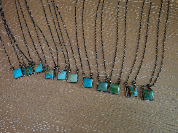 THE DIXON LITTLE TURQUOISE SQUARE NECKLACE