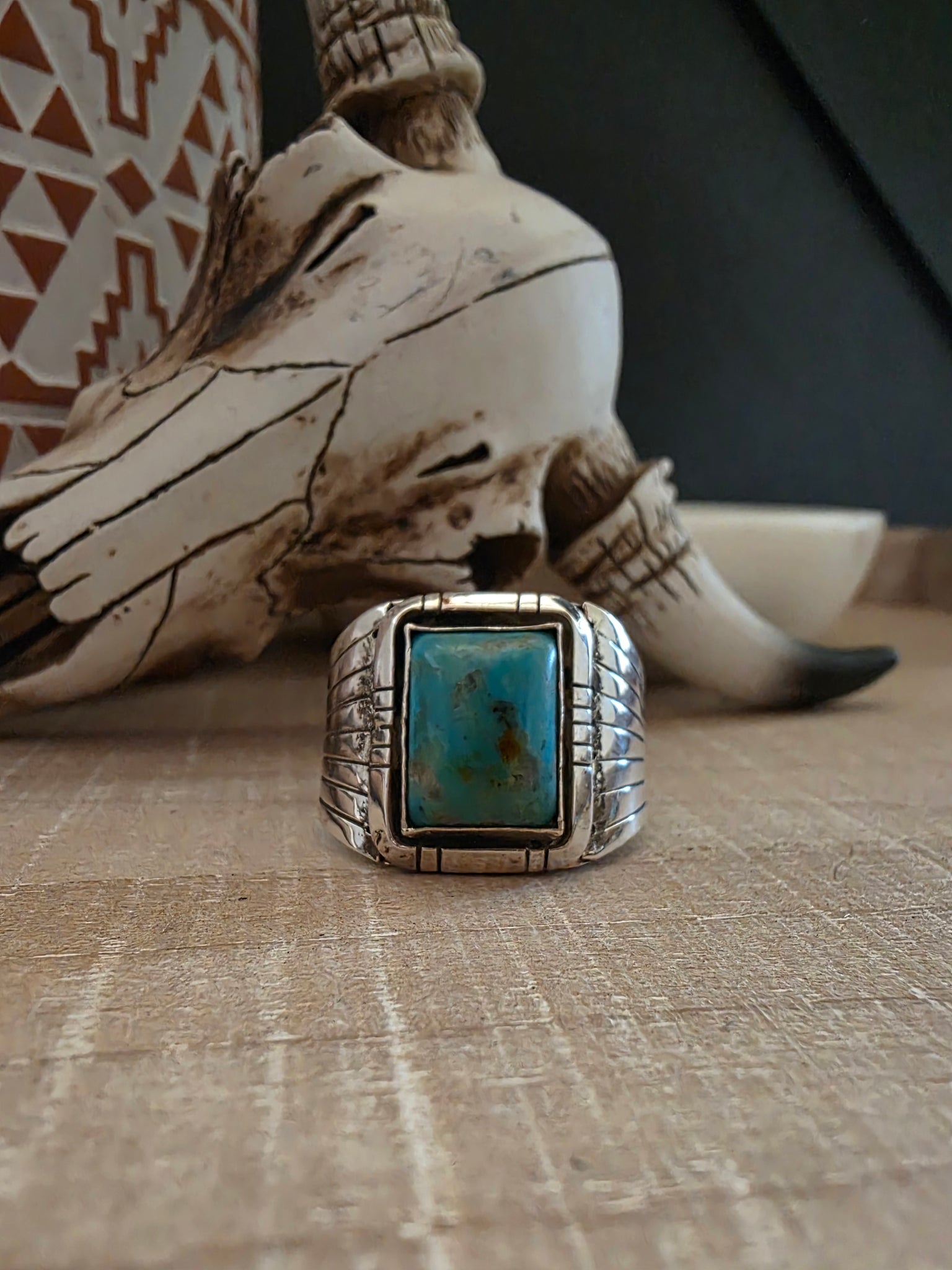EDWARD JOHNSON TURQUOISE MENS RING