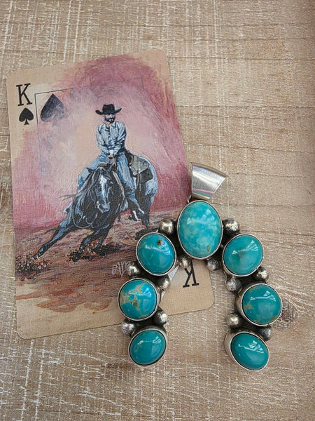 AUGUSTINE LARGO KINGMAN TURQUOISE NAJA PENDANT