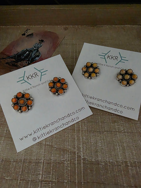 THE MAXINE RAMIREZ SPINY OYSTER SHELL CLUSTER STUDS