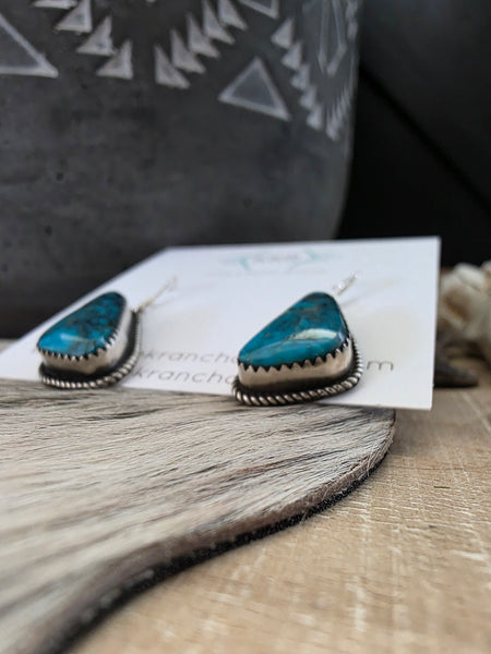 ELLA COWBOY TURQUOISE DANGLE EARRINGS