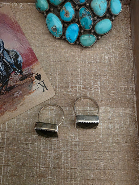RONNIE MARTINEZ BLACK FACETED ONYX RING