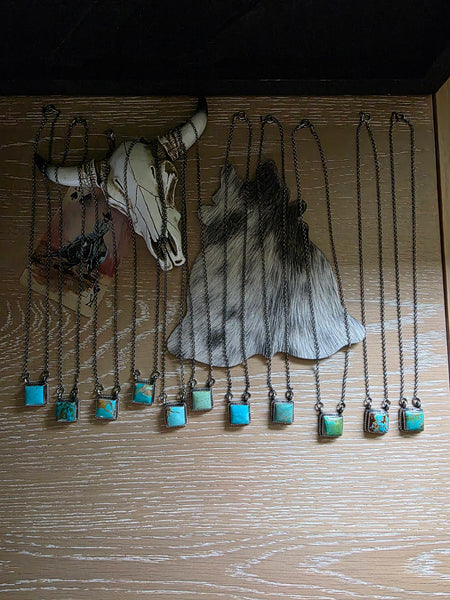 THE DIXON LITTLE TURQUOISE SQUARE NECKLACE