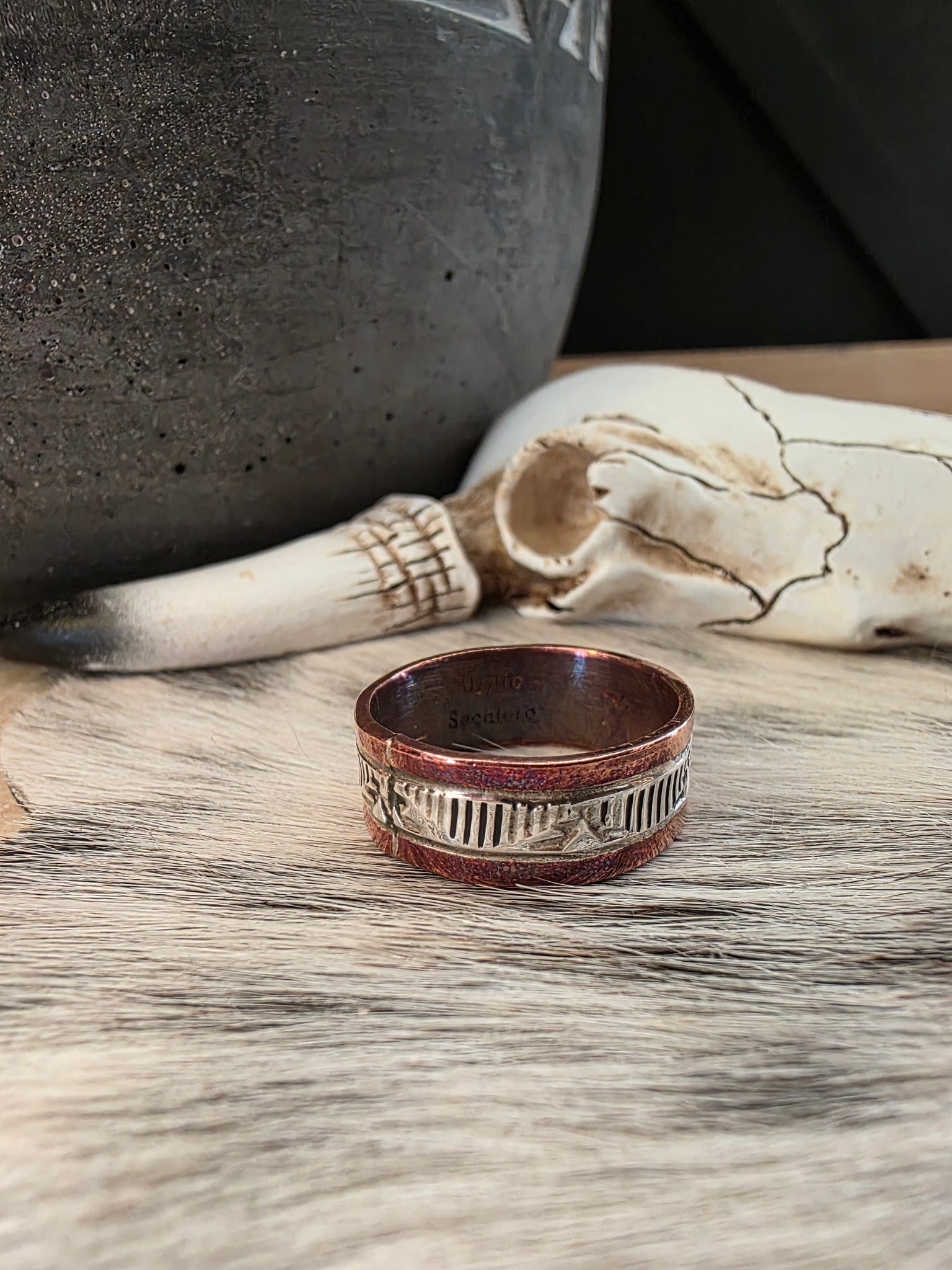WYLIE SECATERO COPPER AND SILVER RING – Kittie K Ranch and Co