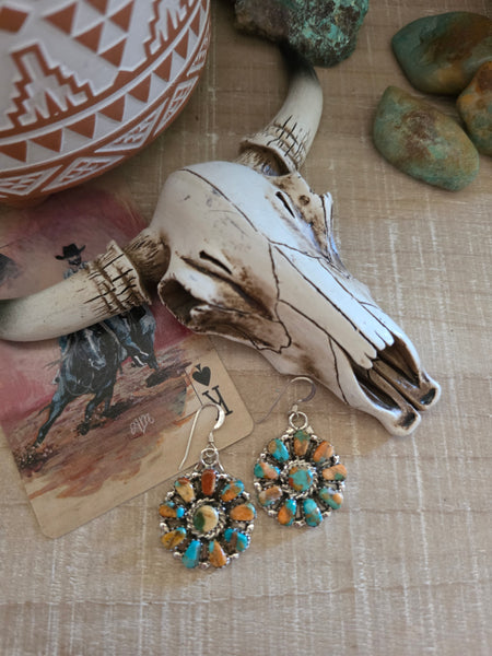 JASON BENALLY CLUSTER MIXED STONE EARRINGS