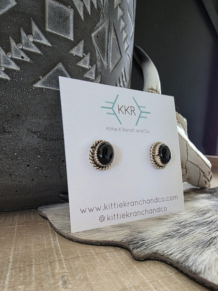 ROBINSON MARTIN ONYX STUD EARRINGS